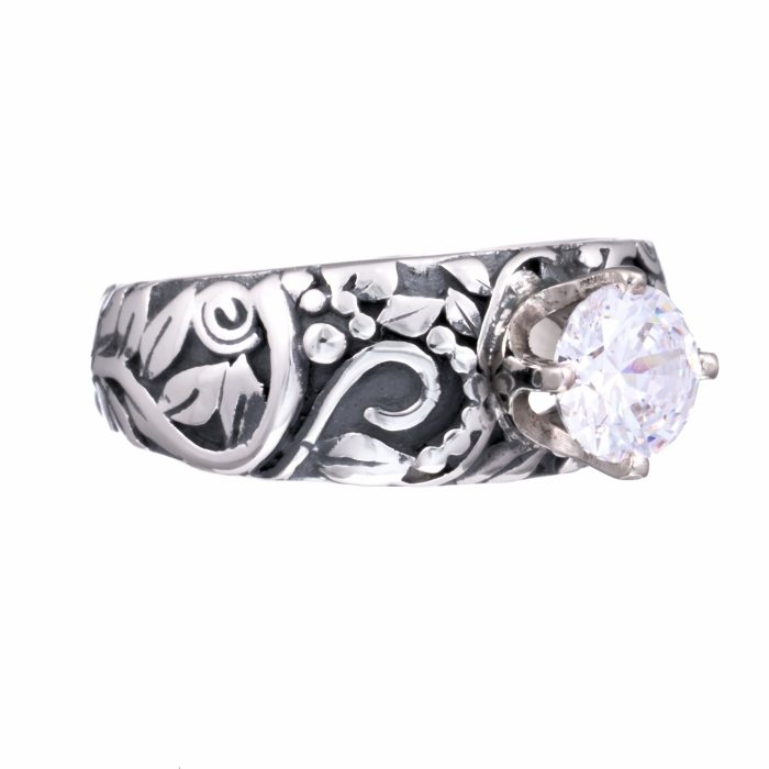 Tapered Victorian Ring with CZ