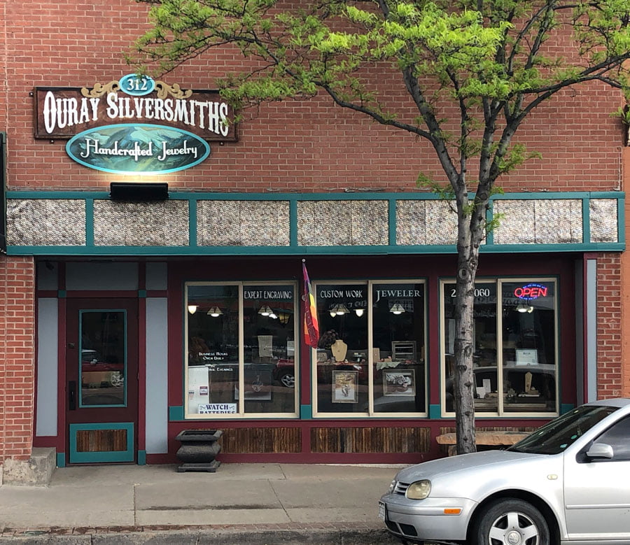 Ouray Silversmiths store front on Montrose main street