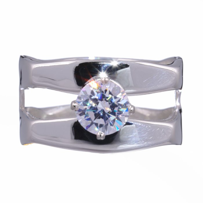 Double Square Ring with CZ