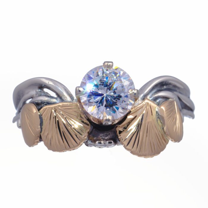 Ginkgo Solitaire Engagement Ring - Image 3