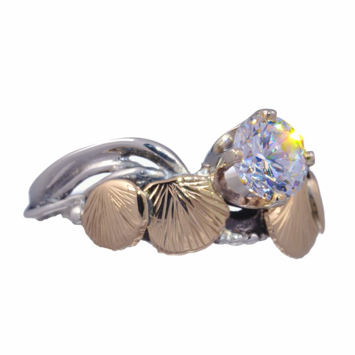 Ginkgo Solitaire Engagement Ring