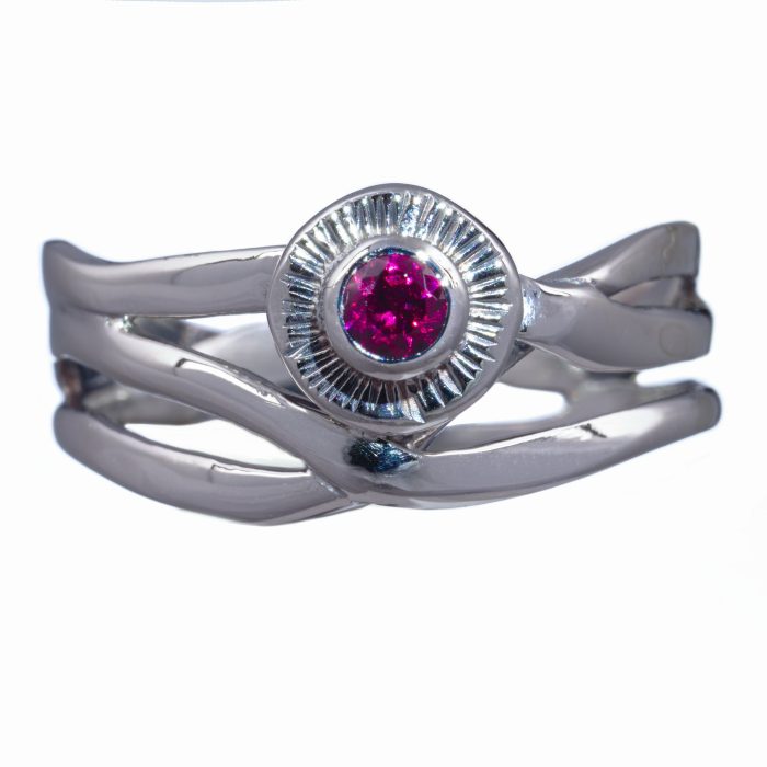 Women's Three Branch Ring with Birthstone - Image 4