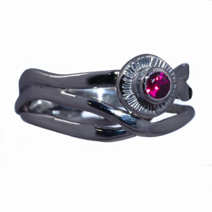 Women's Three Branch Ring with Birthstone - Image 2
