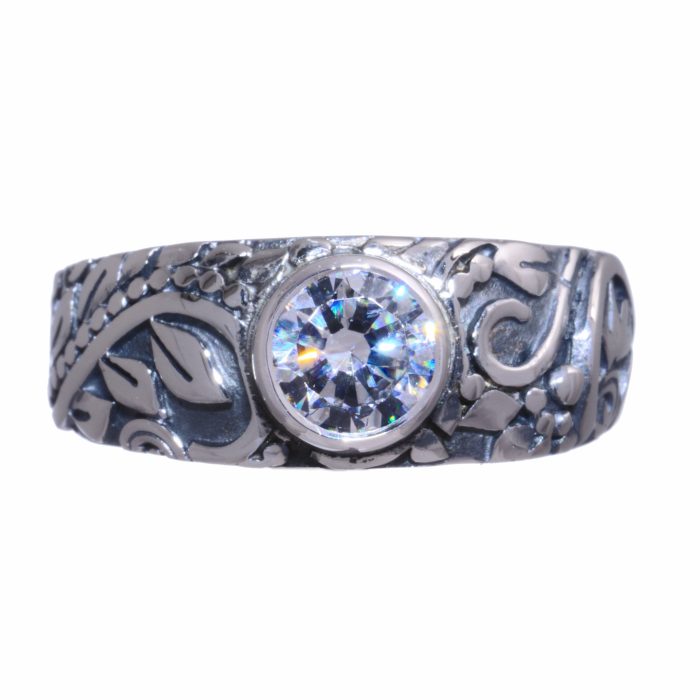 Tapered Victorian Ring with CZ