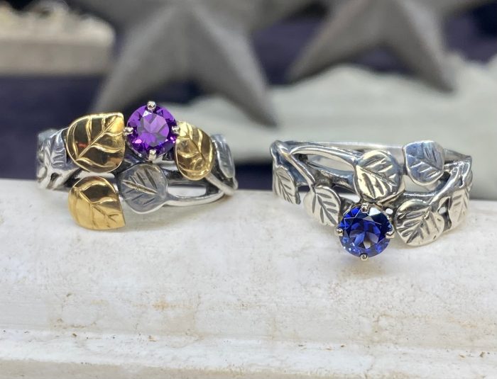 One of a kind- Light Aspen ring with Amethyst Stone