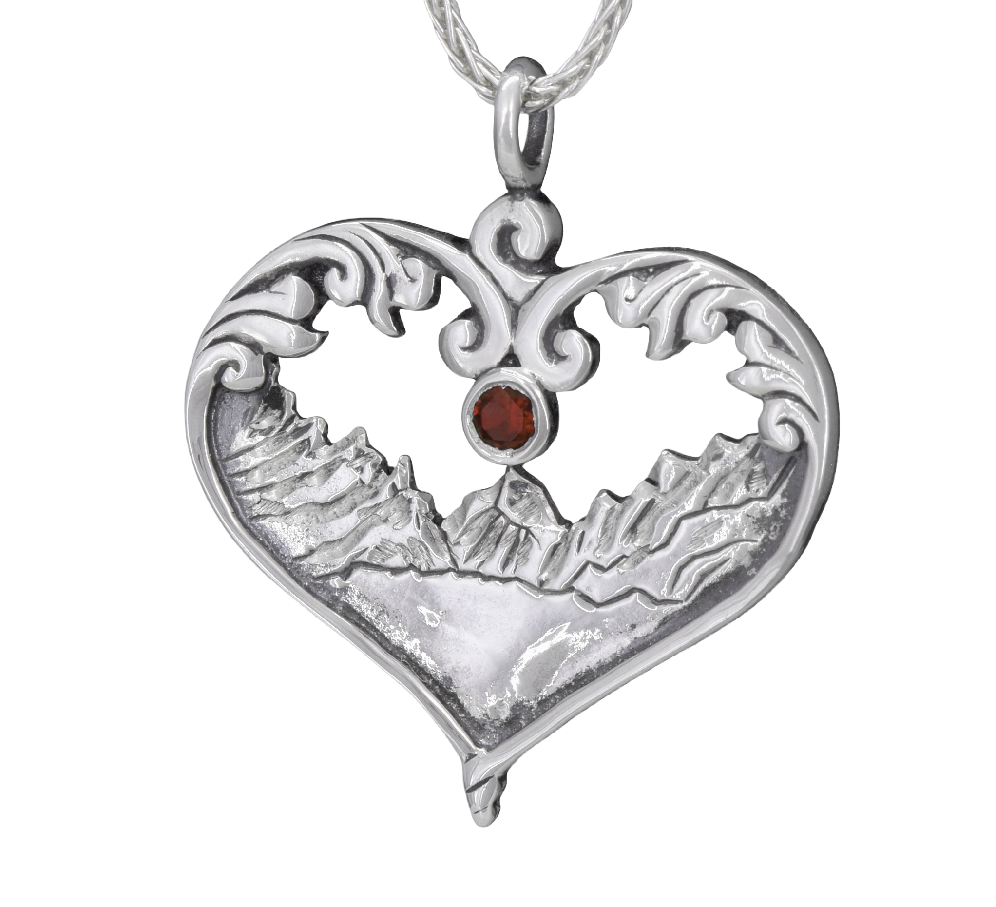 Ouray Heart Pendant with Stone - Image 10