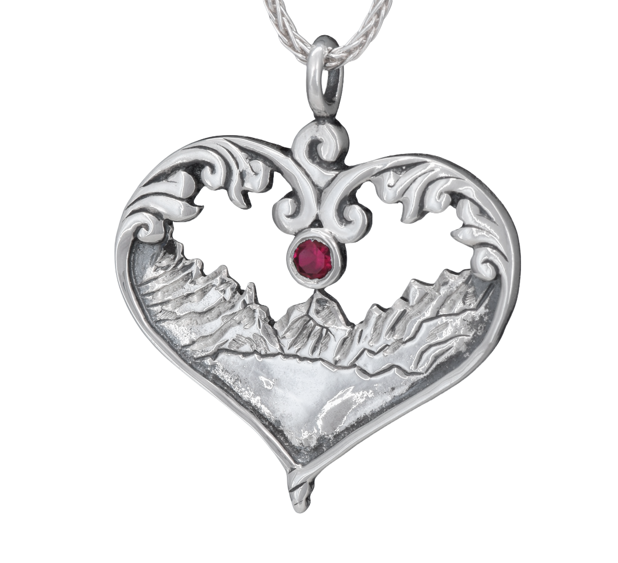 Ouray Heart Pendant with Stone - Image 7