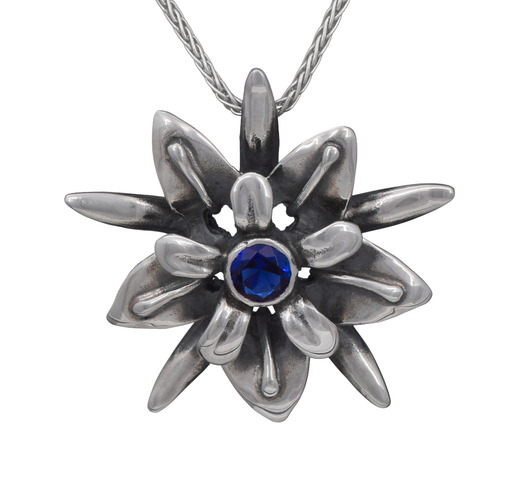 Large Flower Pendant with stone - Image 3