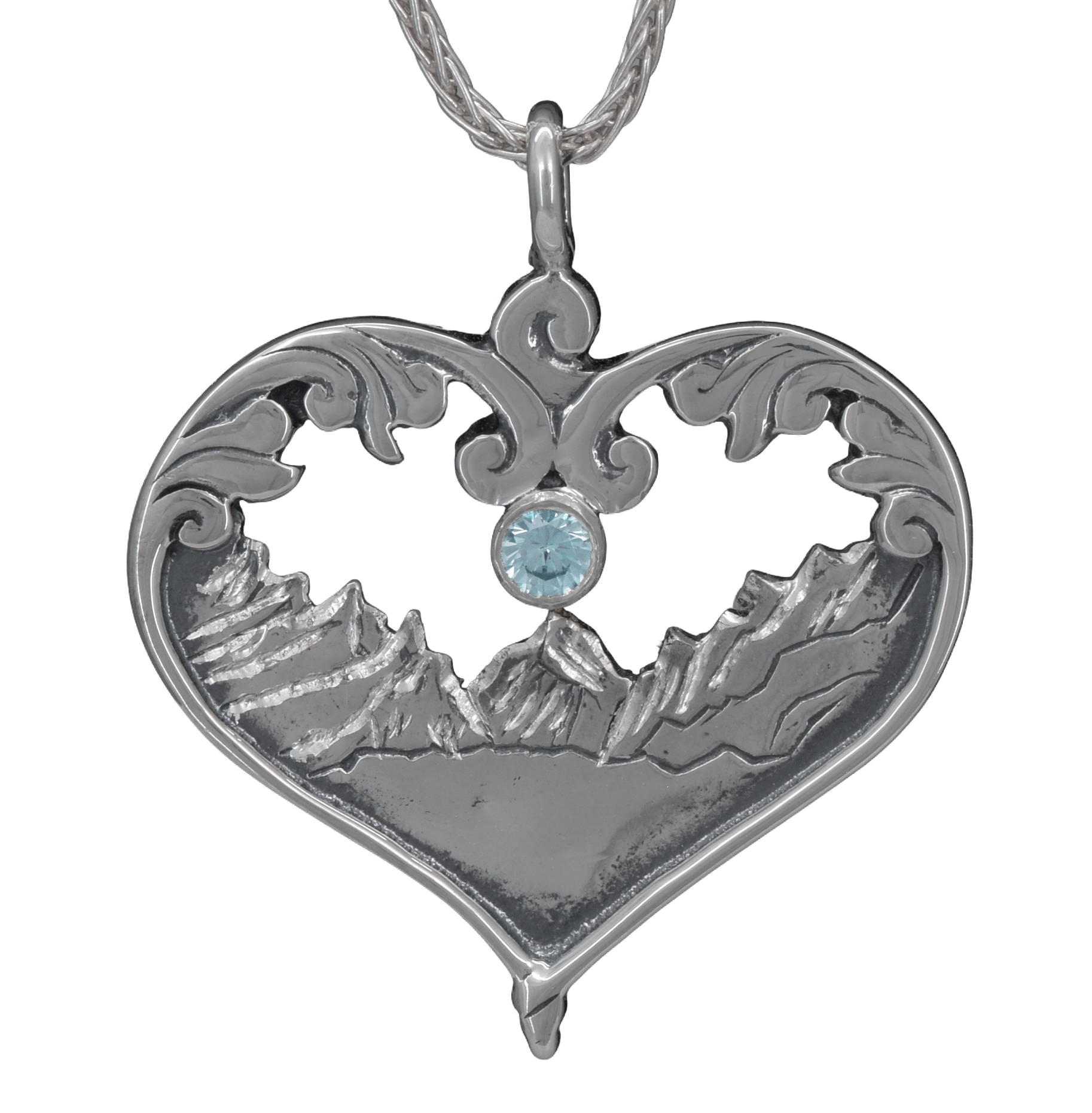 Ouray Heart Pendant with Stone - Image 12