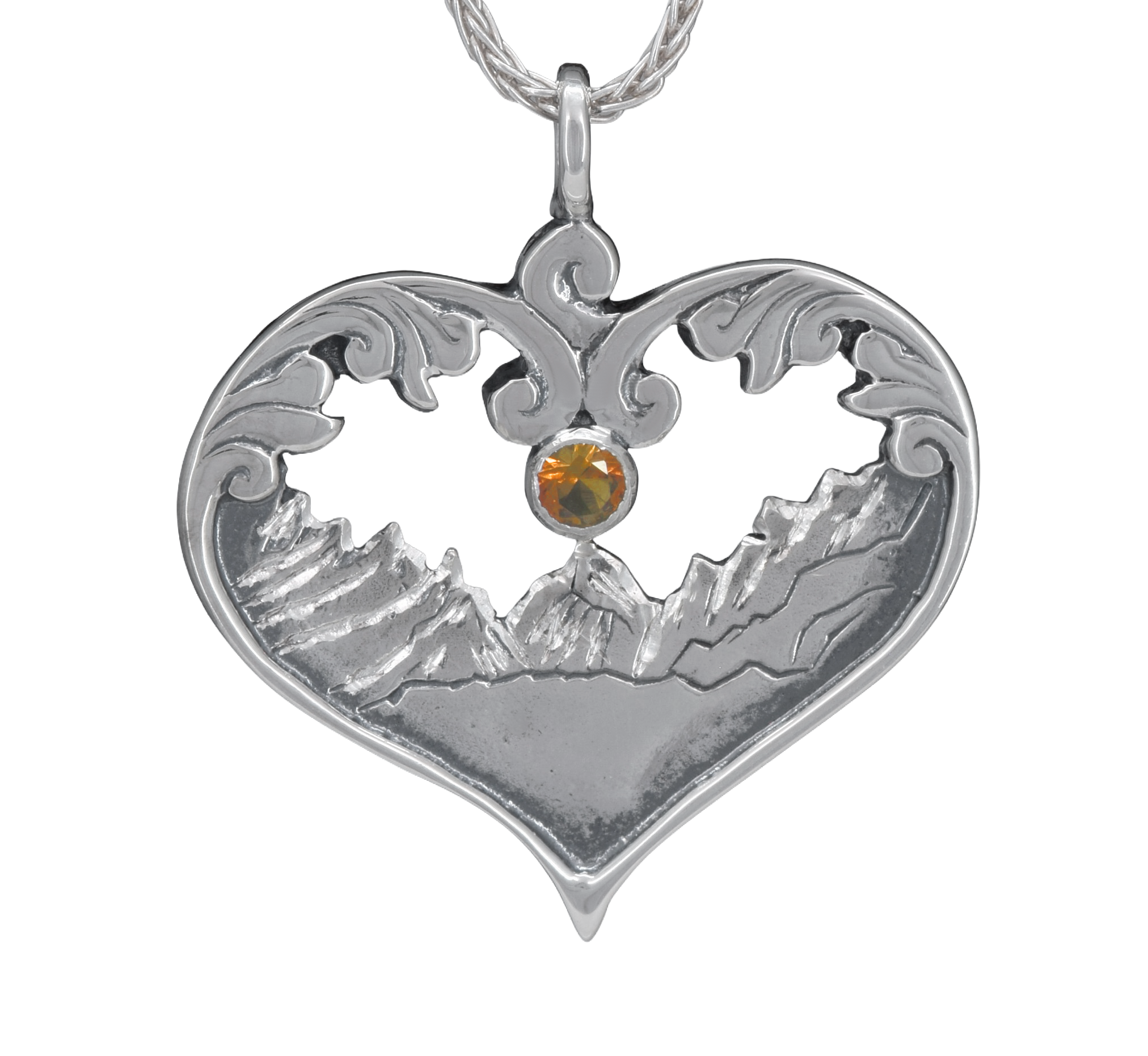 Ouray Heart Pendant with Stone - Image 11