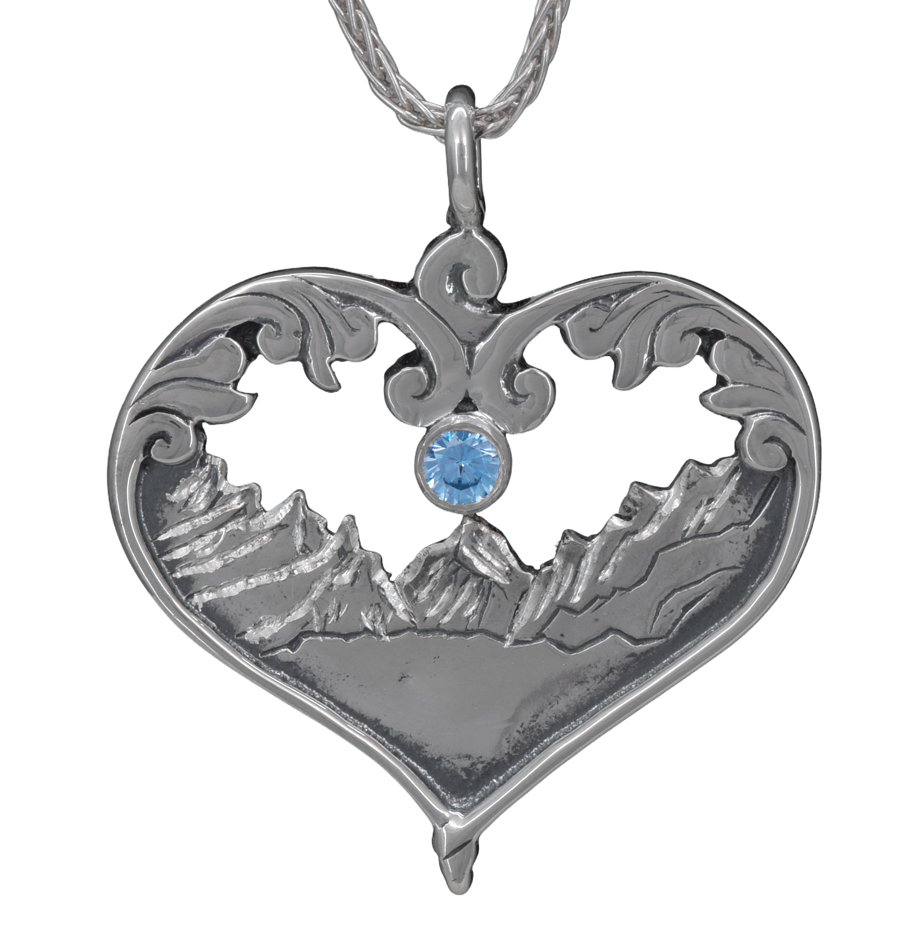 Ouray Heart Pendant with Stone - Image 5