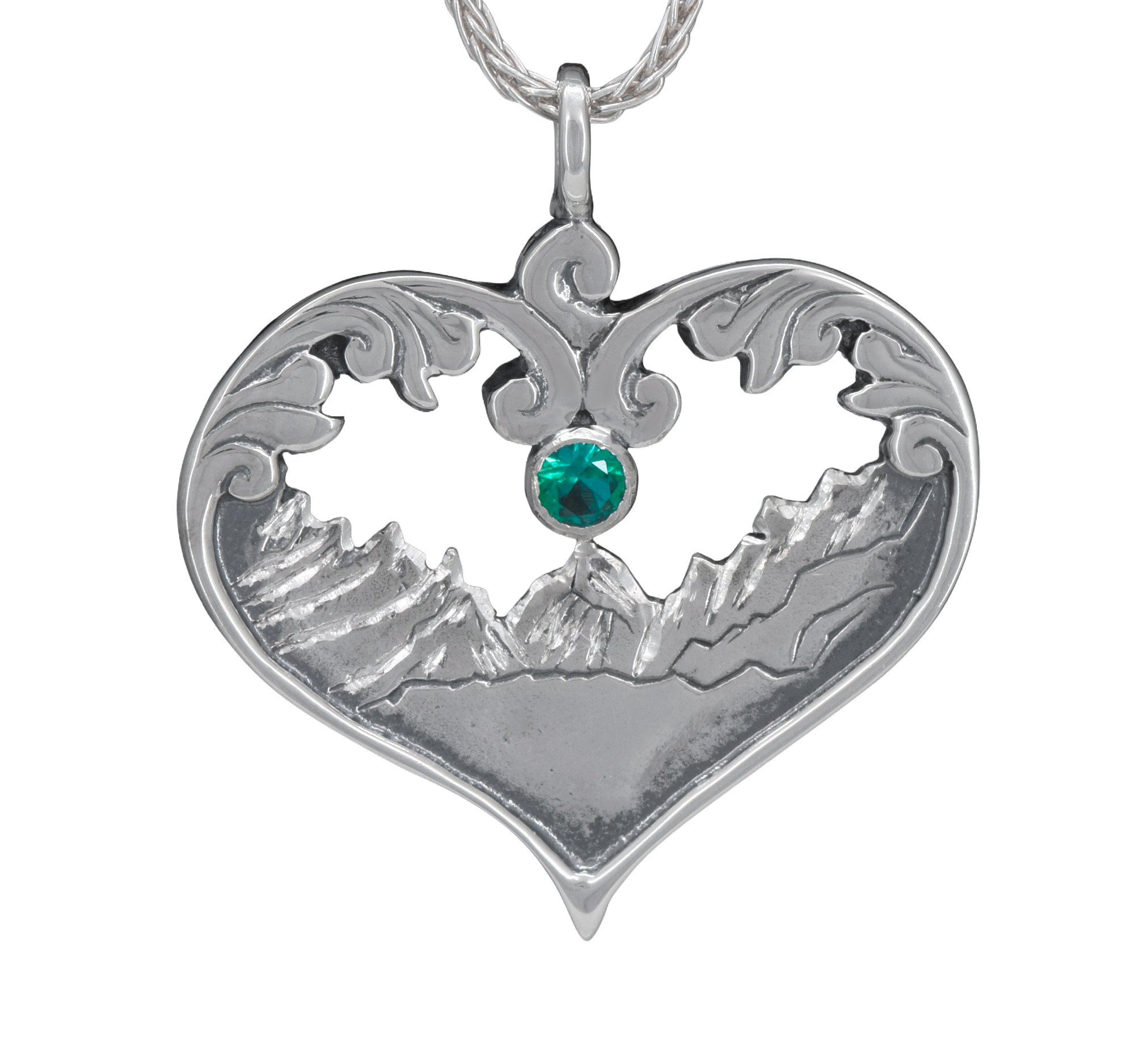 Ouray Heart Pendant with Stone - Image 4