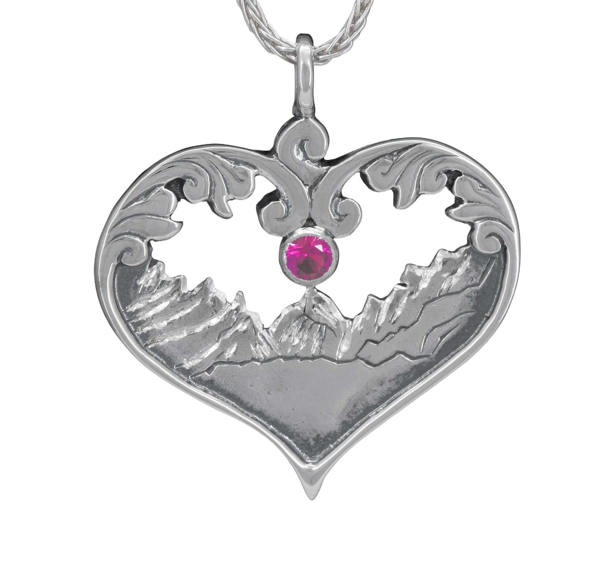 Ouray Heart Pendant with Stone - Image 8