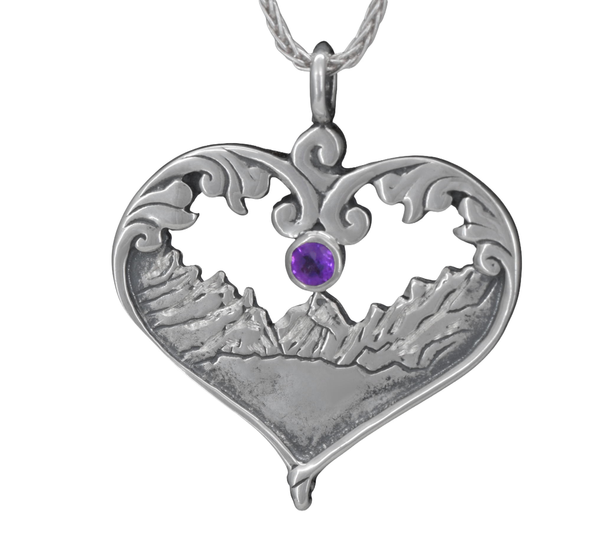 Ouray Heart Pendant with Stone - Image 2